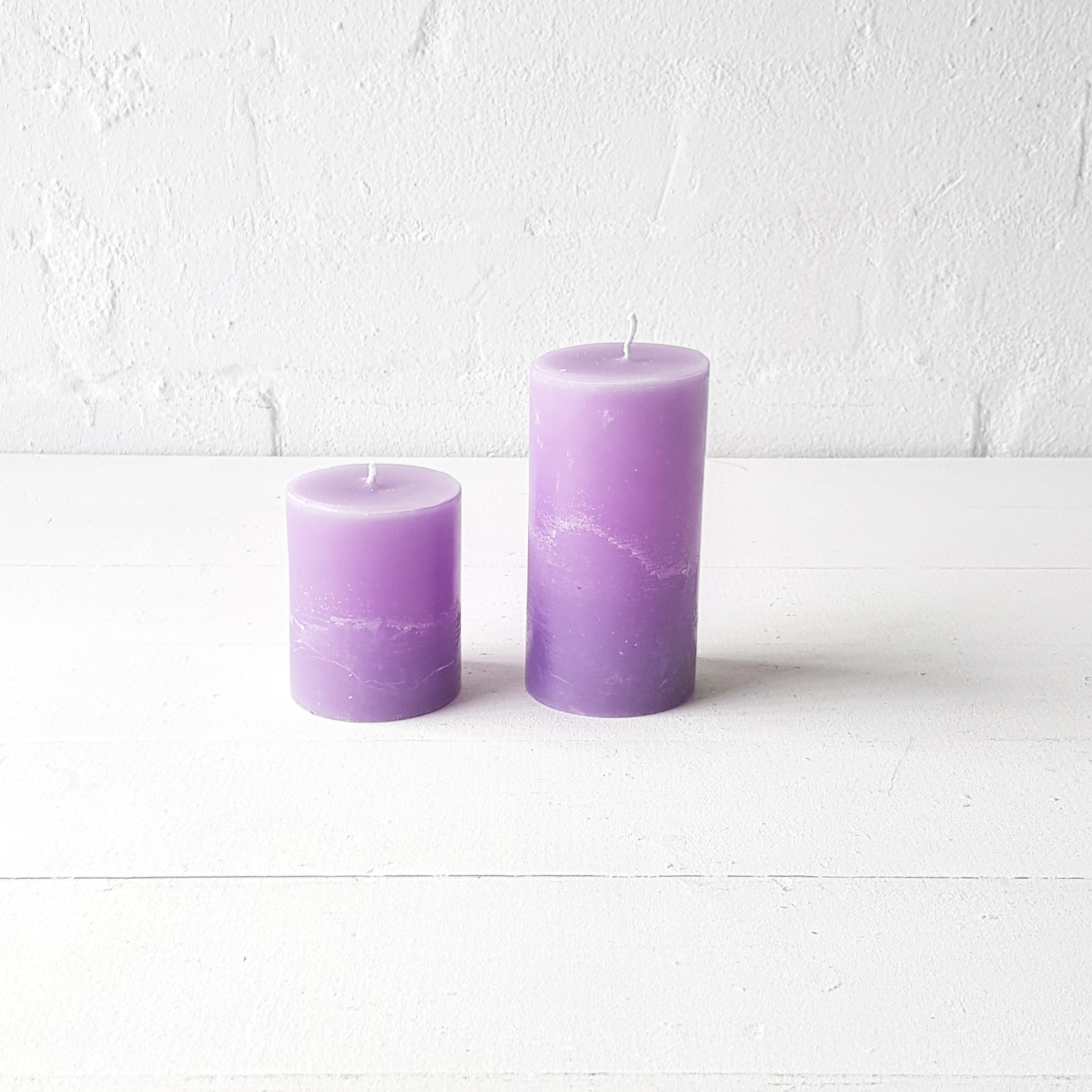 Violet purple pillar candle